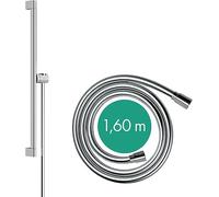 hansgrohe Unica S Puro, barra de ducha, barra ducha pared 65cm con flexo de ducha Isiflex 160cm y Easy Slide soporte de ducha, cromo