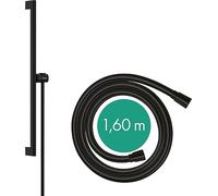 hansgrohe Barra de ducha Unica S PURO 65 cm, soporte para alcachofa de ducha Easy Slide, flexo de ducha Isiflex 160 cm, 24402670, Color: Negro Mate