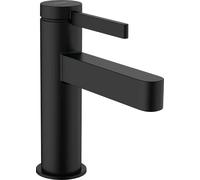 hansgrohe Válvula de pie Finoris para agua fría con caño altura 100 mm, grifo de ahorro de agua, color negro mate