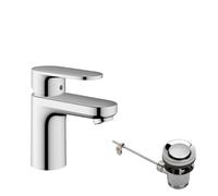 hansgrohe Vernis Blend mezclador monomando de lavabo 70 con desagüe metálico emergente cromo, proyección de 89 mm, 71557000 - 71557000