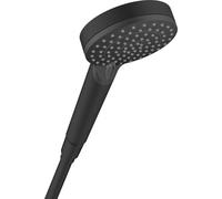 hansgrohe Vernis Blend - ducha de mano, alcachofa de ducha con 2 tipos de chorro, cabezal de ducha redondo (⌀ 100 mm), con sistema antical, negro mate, 26270670