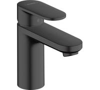 hansgrohe Vernis Blend mezclador monomando de lavabo, sin juego de desagüe, proyección de 108 mm, 71580670, Color: Negro Mate