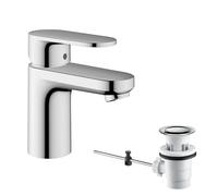 hansgrohe Vernis Blend Grifo monomando de lavabo 70 con vaciador automático, cromo, 71550000
