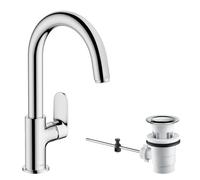 hansgrohe Vernis Blend mezclador monomando de lavabo con caÃ±o giratorio y desag&uumle automÃ¡tico cromo, proyecciÃ³n de 166 mm, 71554000 - 71554000