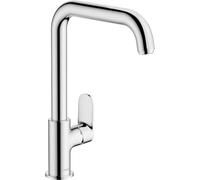 hansgrohe Vernis Blend M35 - grifo de cocina con ducha extraíble, 1 tipo de chorro, altura del caño 255 mm, grifo cocina fregadero con caño giratorio, cromo, 71857000
