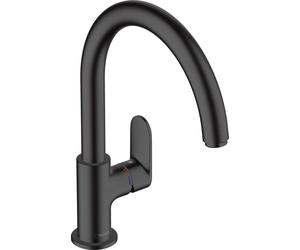 hansgrohe Vernis Blend M35 Mezclador monomando de cocina 210, 1 pulverizador, 71870670, Color: Negro Mate