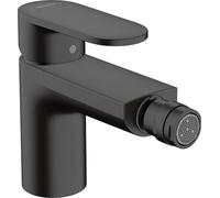 hansgrohe Vernis Blend monomando para bidé, con juego de desagüe, proyección de 127 mm, 71210670, Color: Negro Mate