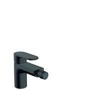 hansgrohe Vernis Blend monomando para bidé, con juego de desagüe, proyección de 127 mm, 71210670, Color: Negro Mate