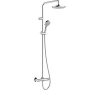 Hansgrohe Vernis Blend Sistema de ducha con termostato 200, 1 tipo de chorro Ahorro de agua con termostato, cromo, 26089000
