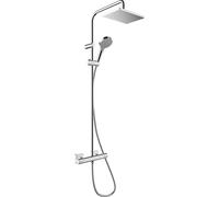 Hansgrohe Vernis Shape conjunto de ducha a pared con termostato con rociador con efecto lluvia cromo 26319000