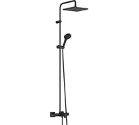 Hansgrohe Vernis Shape conjunto de ducha a pared con termostato con rociador con efecto lluvia negro 26900670