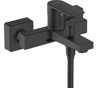 hansgrohe Vernis Shape - grifo bañera visto para 2 funciones, mezlador monomando bañera 16,6 cm, grifo monomando de bañera, negro mate, 71450670