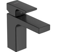 hansgrohe Vernis Shape mezclador monomando de lavabo 100 con desagüe automático, proyección de 110 mm, 71561, color: Negro Mate - 71561670