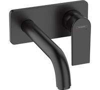 hansgrohe Vernis Shape mezclador monomando oculto para montaje en pared con caño de 20,5 cm, proyección de 207 mm, 71578670, Color: Negro Mate