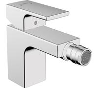 Hansgrohe Mezclador monomando para bidé Vernis Shape, proyección 124 mm, con desagüe, cromado