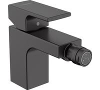 hansgrohe Vernis Shape mezclador monomando para bidé con desagüe automático, proyección de 124 mm, 71211670, Color: Negro Mate