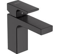 hansgrohe Vernis Shape mezclador monomando de lavabo 100 con desagüe automático, proyección de 110 mm, 71561, color: Negro Mate - 71561670