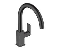 hansgrohe Vernis Shape M35 Grifo monomando de cocina 260, con caño giratorio, 1 tipo de chorro, negro mate, 71871670