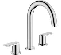 hansgrohe Vernis Shape Mezclador de lavabo de 3 agujeros con juego de desagüe, proyección de 166 mm, 71563000, Color: cromado