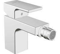 hansgrohe Vernis Shape mezclador monomando para bidé con desagüe automático, proyección de 124 mm, 71211000, Color: cromado