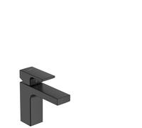 hansgrohe Vernis Shape mezclador monomando de lavabo 100 CoolStart con juego de desagüe, 71594670, Color: Negro Mate