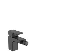 hansgrohe Vernis Shape mezclador monomando para bidé con juego de desagüe, proyección de 124 mm, 71211670, Color: Negro Mate