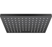 hansgrohe Vernis Shape - rociador de ducha, ducha fija rectangular, cabezal de ducha lluvia con 1 tipo de chorro para conexión pared y techo, con sistema antical, negro mate