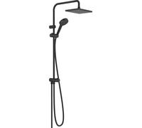 Sistema de ducha Vernis Shape 230 de hansgrohe con 1 rociador tipo Reno de ahorro de agua, 26289670, Color: negro mate