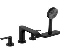 hansgrohe Vivenis Grifería para borde de bañera de 4 orificios con caja para manguera (sBox), 75444670, Color: negro mate