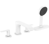 Hansgrohe Vivenis, mezclador de borde de baÃ±era de 4 orificios con caja de mangueras (sBox), 75444, color: blanco mate - 75444700