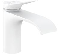 Hansgrohe Vivenis, mezclador monomando de lavabo 80 con desagüe automático, 133 mm de proyección, 75010, Color: blanco mate - 75010700