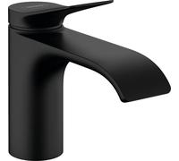 Hansgrohe Vivenis, mezclador monomando de lavabo 80 con desagüe automático, 133 mm de proyección, 75010, Color: Negro Mate - 75010670