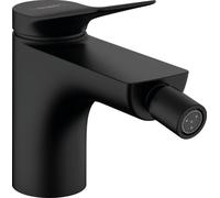 hansgrohe Vivenis, mezclador monomando para bidé con desagüe automático, proyección de 130 mm, 75200670, Color: Negro Mate