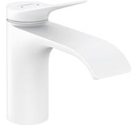 hansgrohe Vivenis, mezclador monomando de lavabo 80 sin desagüe, 133 mm de proyección, 75012700, Color: blanco mate