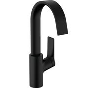 hansgrohe Vivenis, mezclador monomando de lavabo 210 con caño giratorio y desagüe automático, 139 mm de proyección, 75030670, Color: Negro Mate