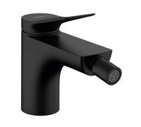 hansgrohe Vivenis, mezclador monomando para bidé con desagüe automático, proyección de 130 mm, 75200670, Color: Negro Mate