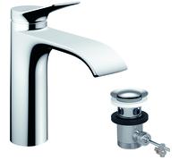 hansgrohe Vivenis Mezclador monomando de lavabo 110 con juego de desagüe, proyección 146mm, CoolStart, 75023000, Color: cromado