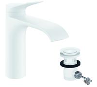 hansgrohe Vivenis Mezclador monomando de lavabo 110 con juego de desagüe, proyección 146mm, CoolStart, 75023700, Color: Blanco Mate