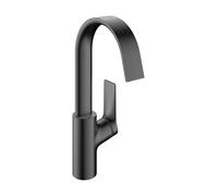 hansgrohe Vivenis Mezclador monomando de lavabo 210, caño giratorio, sin desagüe automático, alcance 139 mm, 75032340, Color: Cromo negro cepillado