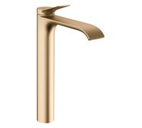 hansgrohe Vivenis Mezclador monomando de lavabo 250 para lavabos, sin desagüe automático, alcance 191mm, 75042140, Color: Bronce cepillado