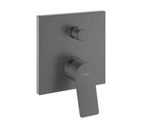 hansgrohe Vivenis, mezclador monomando empotrado para bañera con combinación de seguridad integrada, 75416340, Color: Cromo negro cepillado