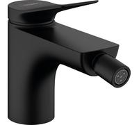 hansgrohe Vivenis Mezclador monomando para bidé con juego de desagüe, alcance 130 mm, 75200670, Color: negro mate