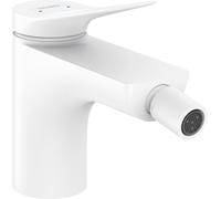hansgrohe Vivenis Mezclador monomando para bidé con juego de desagüe, alcance 130 mm, 75200700, Color: blanco mate
