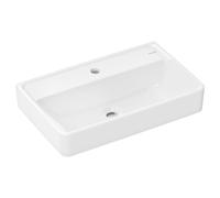 hansgrohe Xanuia Q Lavabo compacto, 1 agujero para grifo, sin rebosadero, 600x370mm, blanco, 60215450