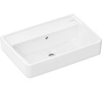 hansgrohe Xanuia Q Lavabo compacto, sin agujero para grifería, con rebosadero, 550x370mm, blanco, 60210450