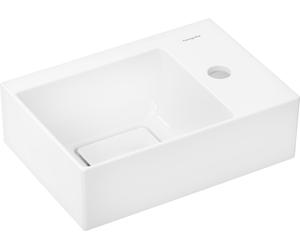 hansgrohe Xelovos E lavabo, 1 agujero para grifería derecha o izquierda, sin rebosadero, 360x250mm, SmartClean, con juego de desagüe, 61086450, Versión: Agujero del grifo a la derecha