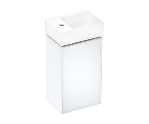 hansgrohe Xelovos E lavabo, 1 agujero para grifería derecha o izquierda, sin rebosadero, 360x250mm, SmartClean, con juego de desagüe, 61087450, Versión: Agujero del grifo a la izquierda