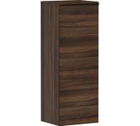 hansgrohe Xelu Q armario de media altura, 400x350, 1 puerta, tope de puerta a la derecha, 2 estantes de cristal, 54134670, Color: Mueble Nogal Oscuro/Mate Mango Negro