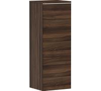 hansgrohe Xelu Q armario de media altura, 400x350, 1 puerta, tope de puerta a la derecha, 2 estantes de cristal, 54134700, Color: Mueble Nogal Oscuro/Blanco Mate Tirador