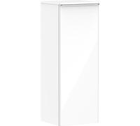 Hansgrohe Xelu Q Armario de Media Altura, 400x350, 1 Puerta, Tope de Puerta a la Izquierda, 2 baldas de Cristal, 541, Color: Mueble Blanco Alto Brillo/Tirador Cromado